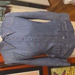 Vintage Studded Blue Denim Jacket